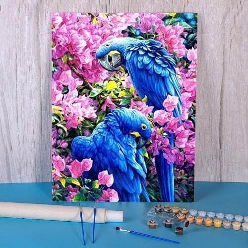 Bird Parrot Animal DIY Painting By Numbers Kit Oil Paints 50*70 Painting On Canvas Home Decor Crafts For Adults Handicraft
