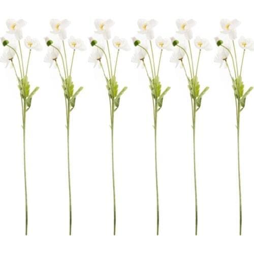 Realistic Silk Poppies Artificial Poppy Fake False Plastic Plants Garden Outdoor Red Wedding Home Party Decor Simulation Flower