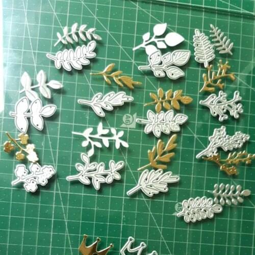 Cutting Dies New 12 Piece Set Of Branches And Leaves Scrapbooking Paper Card Metal Craft For DIY Dies Making Stencil Emboss R9Z8
