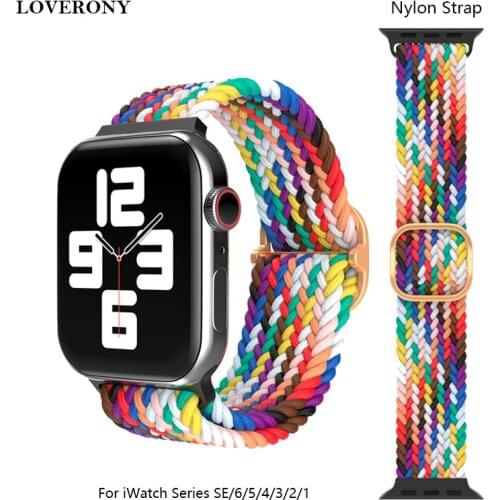 Luxury Nylon Watch Bands 38/40/42/44 mm For Apple iWatch Series SE/6/5/4/3/2/1 Watch Strap Wristbands Sport Bands Acccessories