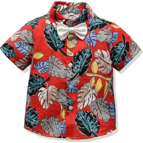 2020 Boys Clothes Set Childrens Clothing Suit Short Sleeve Shirt Pants 2 Piece Set Childrens Shirt Shorts Suit Gentleman Bow