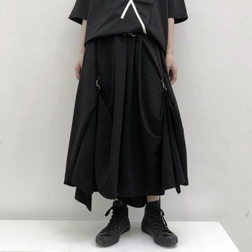 Big Yamamoto dark design small A-line wide skirt womens summer high waist pleated skirt pants