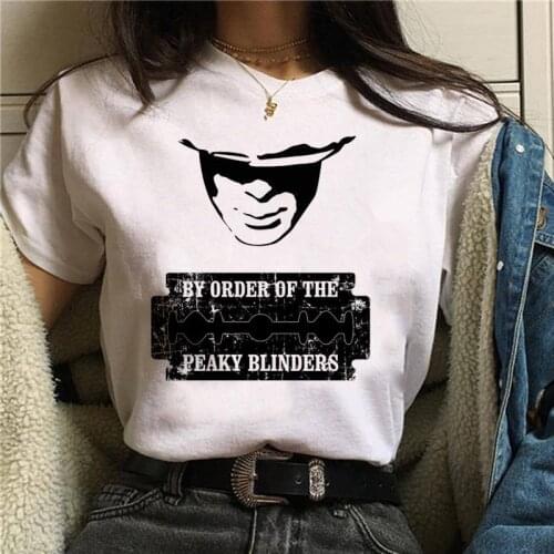 Peaky Blinders Printing T-Shirt Women White tshir Harajuku Female Tshirt O Neck Korean Styles tshirt top Tee
