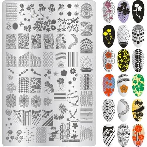 1PC 14.5*9.5cm Plus Nail Stamping Plates Stainless Steel Image Nail Stamp Template Plates Stamping Plate Polish Stencil Zjoy