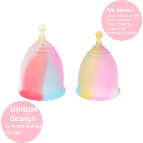 1PCS Colorful Women Cup Silicone Menstrual Cup Feminine Hygiene Menstrual Lady Cup Health Care Period Cup