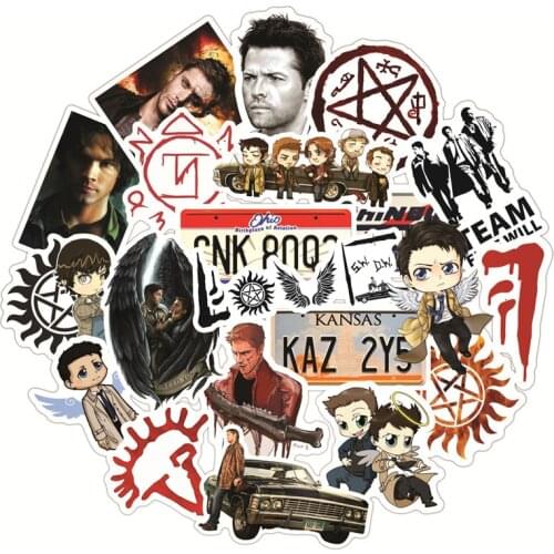10/30/50pcs/pack Classic TV Show Supernatural StickersFor Notebook Motorcycle Skateboard Computer Mobile Phone Cartoon Toy Trunk