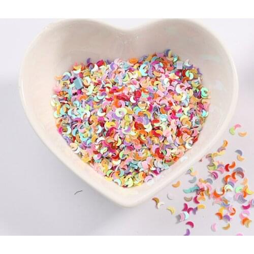 10g/Bag 3mm Multicolor Moon Shape Sequins PVC Paillettes 3D Nail Art Sequin DIY Wedding Sewing Craft Lentejuelas Accessories
