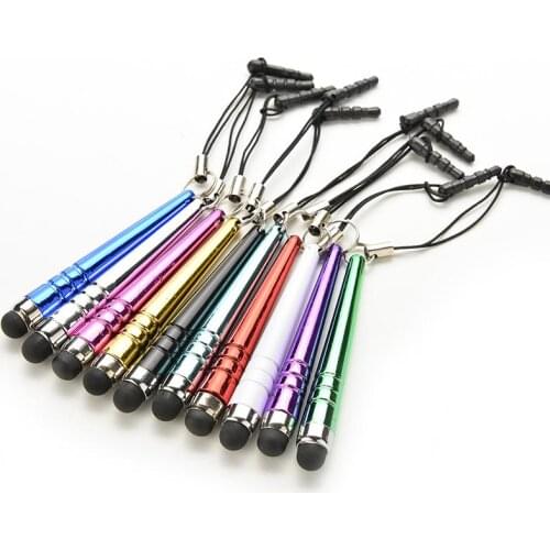 10pcs Universal Long Capacitive Screen Touch Pen Plastic Stylus For Smart Cell Phones Tablets Pens With Dust Plugs