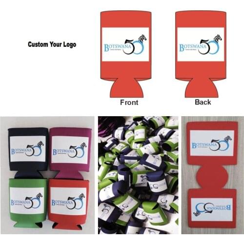 100pcs/lot Customized Design Stubby Holder Ice Coolers Insulated Can Cooler Neoprene Bottle Cover Cooler For Wine Beer Cans