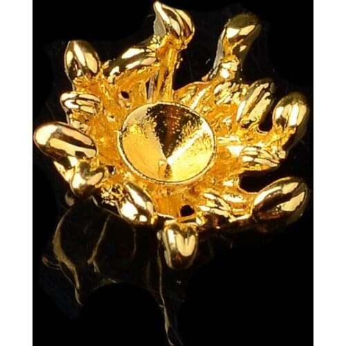 50pc 13*14mm Gold Color Alloy Material Flower Beads Charm Pendant For Wedding Jewelry DIY Handmade Jewelry Making