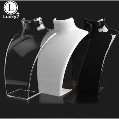1PC Hot Sale 3 Colors Acrylic Mannequin Necklace Jewelry Display Holder Pendant Earrings Decorate Exhibition Display Stand Shelf