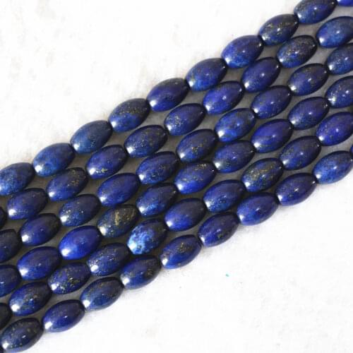 Natural Lapis lazuli stone 8x12mm hot rice barrel shape loose beads diy wholesale price elegant women jewelry making 15inch B602