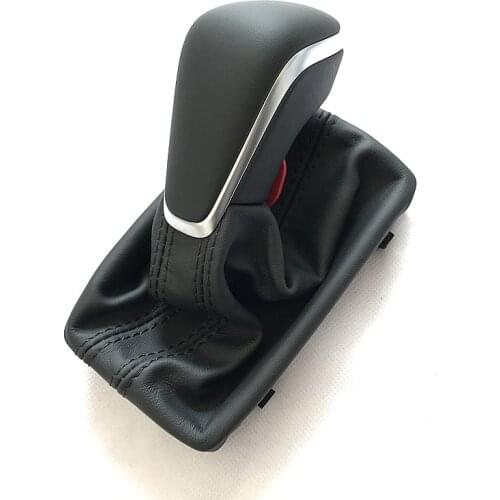 Black Gear Shift Knob with Leather Boot Gaiter LHD AT Auto Trans ONLY For Audi NEW A7 A6 PA STYLE C7 2016 2017 2018