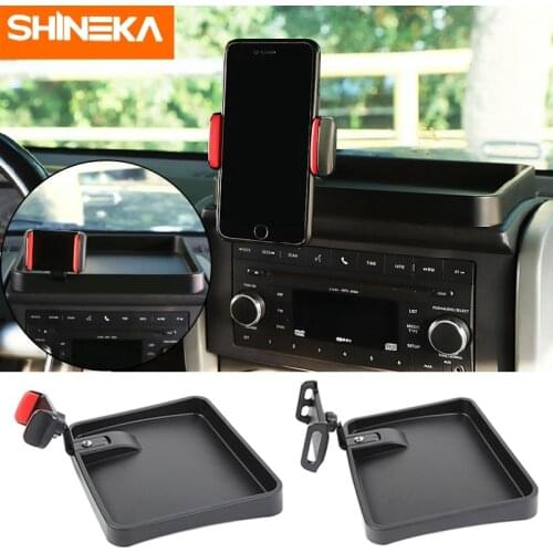 SHINEKA Car Center Console GPS Phone Holder iPad Tablet Bracket Storage Box Organizer Accessories For Jeep Wrangler JK 2007-2010