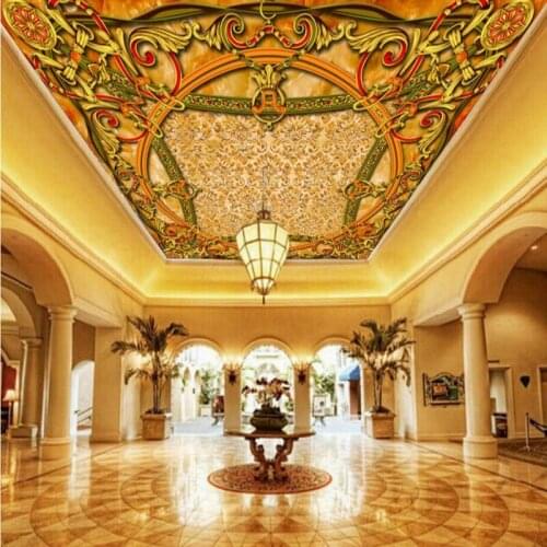 Photo wallpaper HD wallpaper 3D rice red stone European style ceiling European carpet floor painting Mural wallpaper