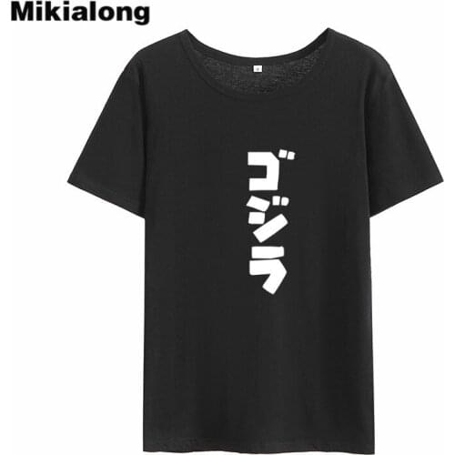 Mikialong Japanese Letter Harajuku T-shirt Women 2018 Short Sleeve O-neck Tumblr Women Tshirt Black Cotton Tee Shirt Femme
