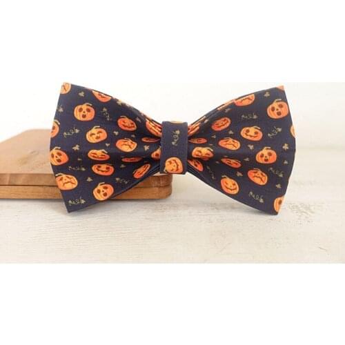 Halloween Pumpkin Dog Bowtie Collar Accessory Puppy Cat Pet Supplies Grooming Tools Dogs Dismountable Ornamental Bow Tie