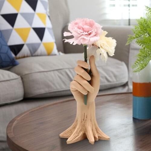 Innovative Human Hand Flower Pot Ornaments Resin Art Statue Sculpture Garden Home Room Decoration Flower Holder