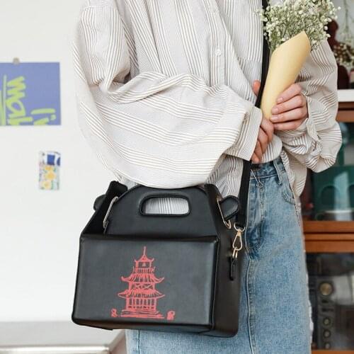 Chinese Takeout Box Women Fashion Purses and Handbags Shoulder Chain Bag Ladies Crossbody Bag Casual Tote Bag Girls Pouch