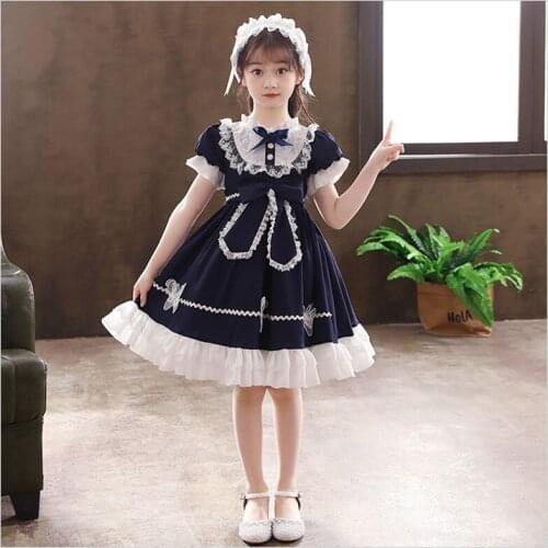 Summer Large Childrens Clothing Lolita Dress Long-Sleeved Short-Sleeved Childrens Lolita Princess Dress