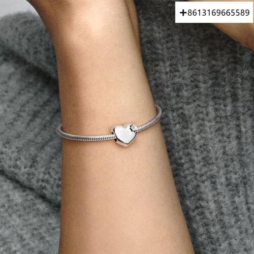 Fashion new silver heart and four leaf clover bracelet