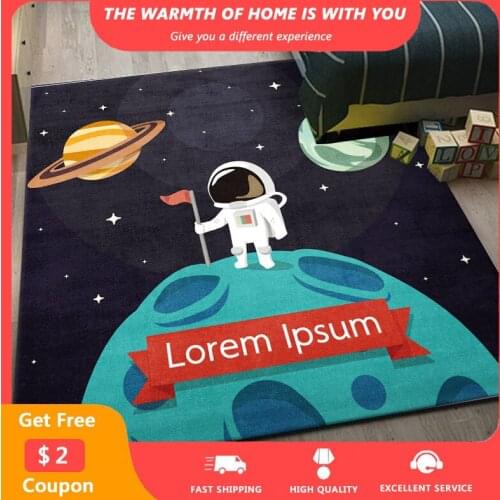 Cartoon Space Large Rugs Large Area Rugs Carpets for Living Room Non-slip Washable Bedroom Rug Astronaut Kid Playing tapis 1pcs