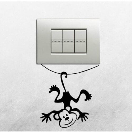 Wall Sticker Naughty Monkey Home Bedroom Decor Switch Stickers 3SS0016