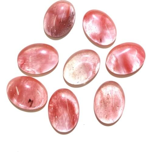 Natural Watermelon Red Stone Cabochon Beads Flat Back Oval No Hole Loose Beads For jewelry making DIY Ring Necklace accessories