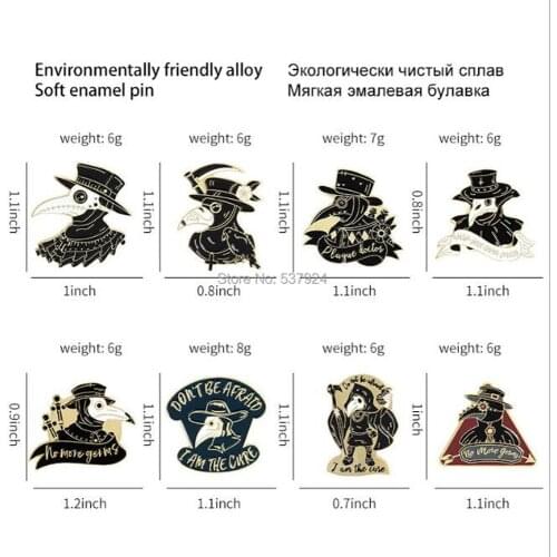 New 20Pcs 20 Styles Halloween Party Doctor Alloy Brooch Lapel Pin Action Figure Toy