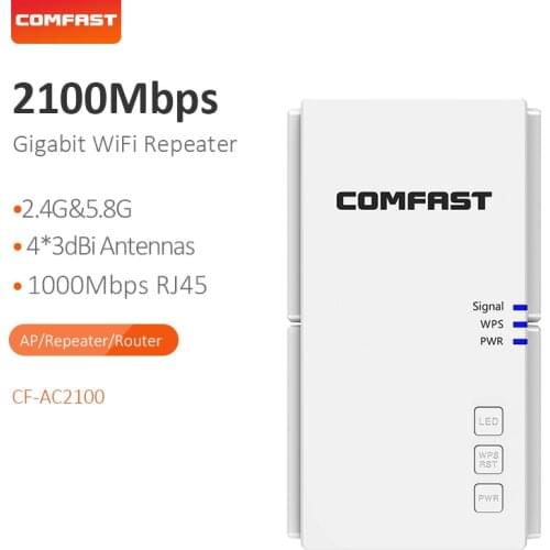 New AC2100 5GWiFi Repeater Router Wifi Extender Range Wi-Fi Signal Amplifier Dual Band 4*3dBi Antenna with WPS wifi ultraboost