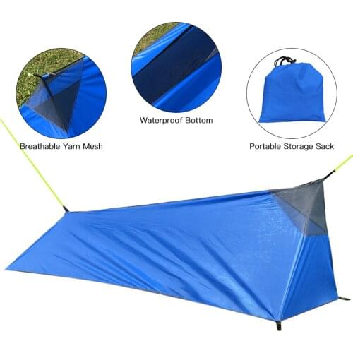 Tent outdoor 1 Person Ultralight Camping Tent 210D Oxford cloth waterproof Rodless Tent Portable Canopy 220X70X60cm