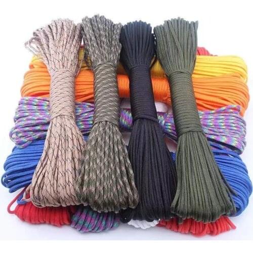 20M 30M 4 Size Dia.Parachute Cord Lanyard Rope Mil Spec Type III 7 Strand Climbing Camping Survival Rope Hiking Clothesline