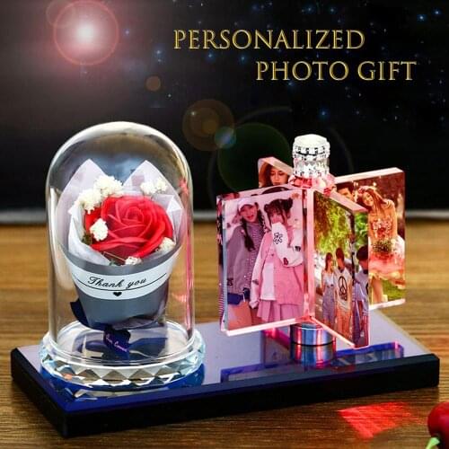 Personalized Photo Frame Custom Photo Gift 4PCS Color Printed Photo Frame Flower Valentines Day Birthday Souvenir Women Gifts