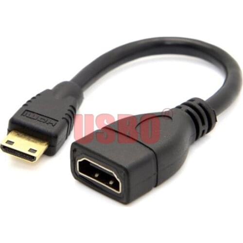 Supply black 10CM gold-plated Mini HDMI HDTV data transfer line high speed Mini-HDMI male to HDMI female phone computer HD cable