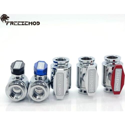 FREEZEMOD Drain Valve Dual G1/4" Thread Double Inner Teeth Stop Water Valve Adapter Fitting Connection MOD Water Cooler FM-YGNSB