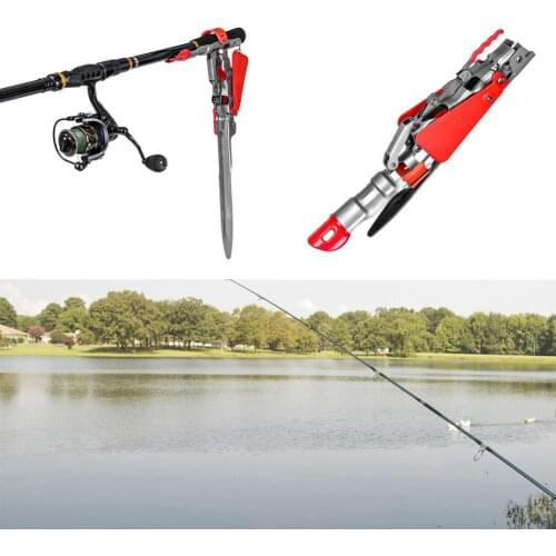 80%HOTFishing Pole Rack Folding Adjustable Stainless Steel Portable Automatic Spring Fishing Rod Holder for Angling