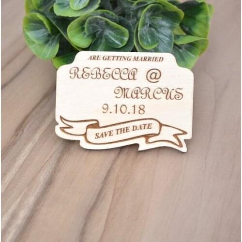 Rustic Wedding Magnets - Wooden Fridge Magnet Laser Engraved Wood SAVE the DATE MAGNETS for Wedding Wood Save the Date Magn