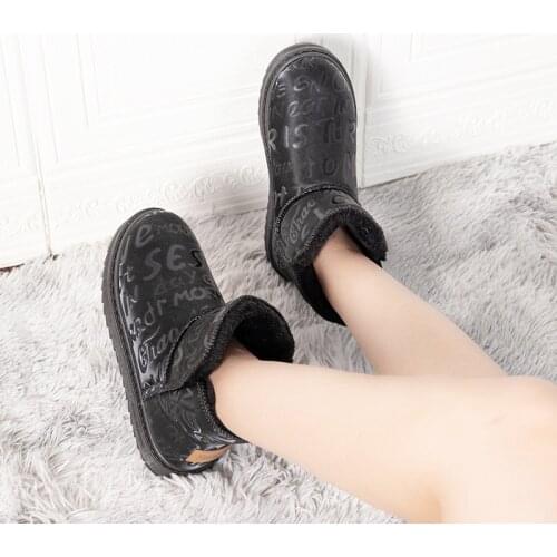 2021 Cotton Shoes Boys and Girls Parent-child Leisure Warmth In The Tube Thickened Cold Fleece Snow Boots Snow Cotton