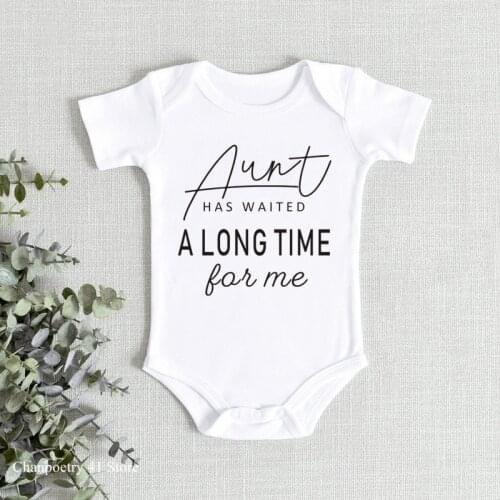 Aunt Print Newborn Baby Boys Girls Infant Romper Jumpsuit Clothes Outfits Toddler O-Neck Pullover Romper Outfits