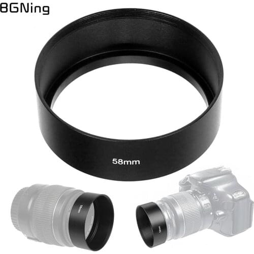 BGNing Universal 40.5mm 49mm 52mm 55mm 58mm 62mm 67mm 72mm 77mm Standard Metal Lens lenses Hood Black For Canon For Nikon Camera