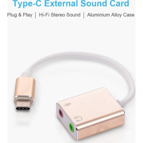 USB C Type C Type-C External Sound Card Hi-Fi Magic Voice 7.1 Audio Card Adapter USB-C to Jack 3.5mm Earphone Microphone