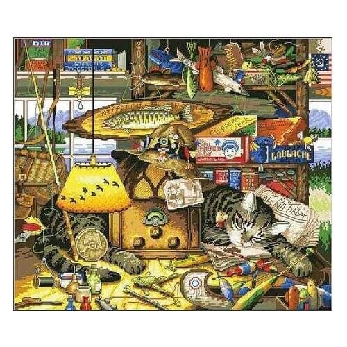 Embroidery Package Hot Sell Best Quality Cross Stitch Kits Cat Dream Animal Free Shipping