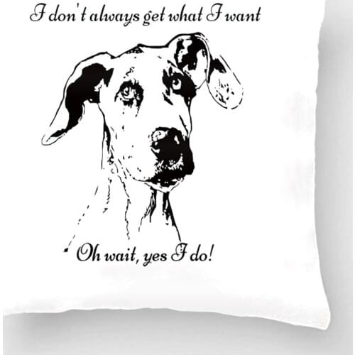 Funny Great Dane Dog Quote Throw Pillow Case Decorative Cushion Cover Pillowcase Customize Gift By Lvsure For Car Sofa Seat