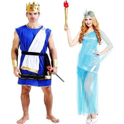Women Men Elegant God Goddess Cosplay Costume Man Adults Fancy Dress Costumes Carnival Party Purim Halloween Role Play