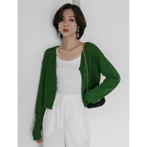 Women Single Breasted Cardigan V-neck Tops