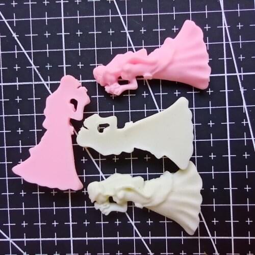 1pcs/lot resin flat back black girl with flower 34mm Scrapbook Embellishment DIY Phone Decoration