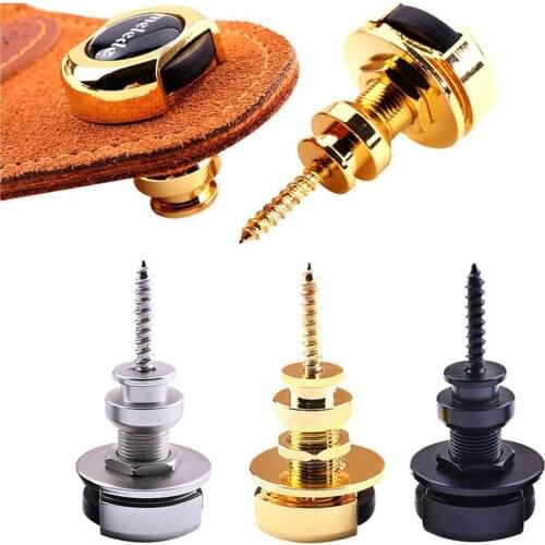 2pcs Guitar Strap Buckle Lock Button Non-Slip Electric Guitar Zinc Alloy Guitar Strap Nail for Guitar Player Hot