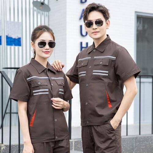 2021 Pure Cotton Spring Summer Welding Suit Reflective Work Clothes Men Women Uniform Hi Vis Repair Workshop Mechanic Coveralls
