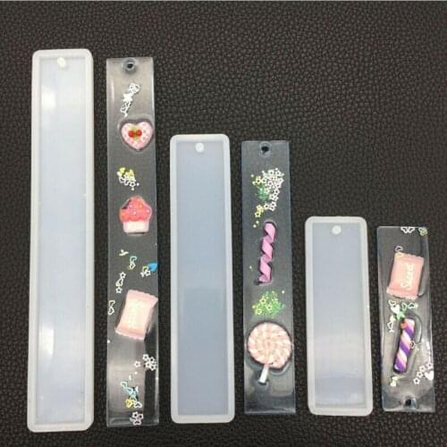 3Pcs Bookmark Silicone Mold Rectangle Transparent Bookmarks Resin Molds For DIY Craft Bookmark Charms Making Jewelry