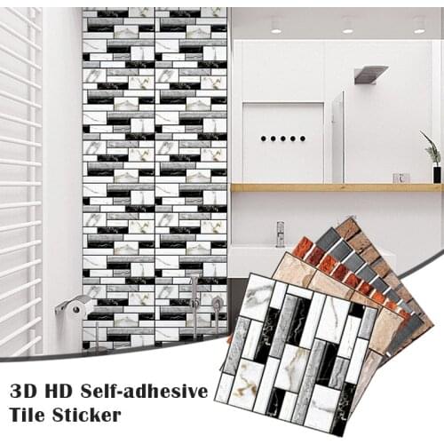 3DHD Self-adhesive Tile Sticker PVC Simulation Brick Thick Waterproof Anti-collision Wall Stickers DIY Background Dropshipping